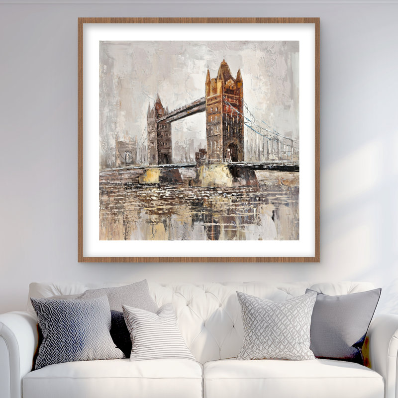 London Tower Bridge - reproduction encadrée mate pour la décoration intérieure, H 36 po x l 36 po