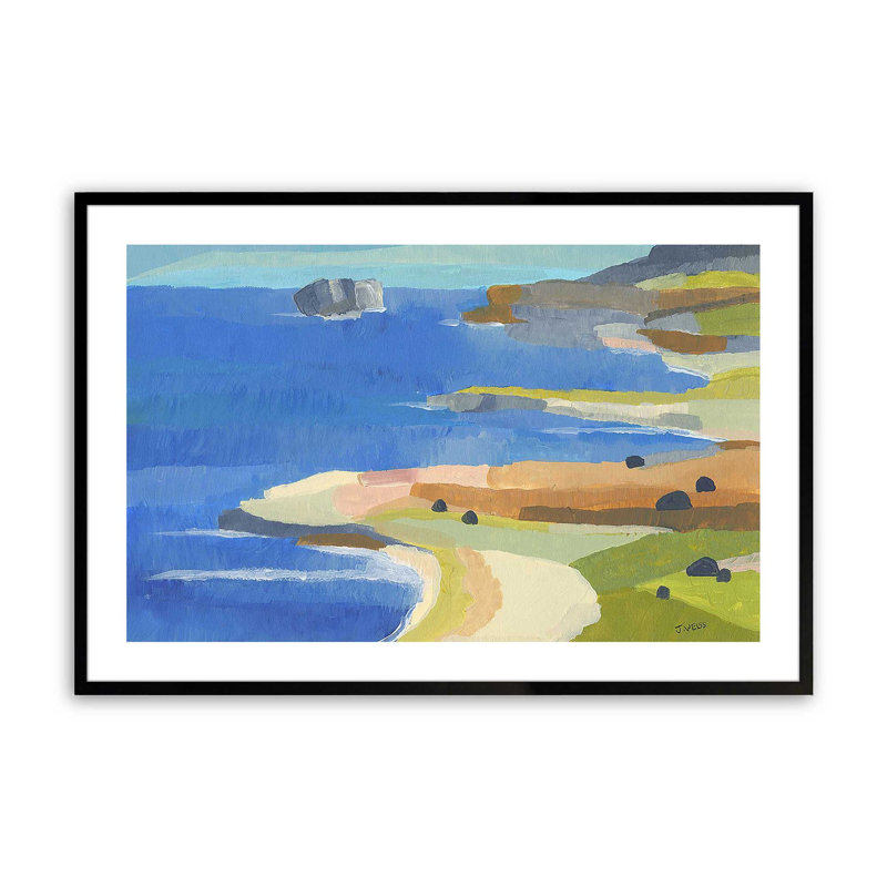 «Irish Coastal Whimsy», impression sur papier par Jan Weiss, H 17 po x l 21 po x P 1,25 po, Noir satiné