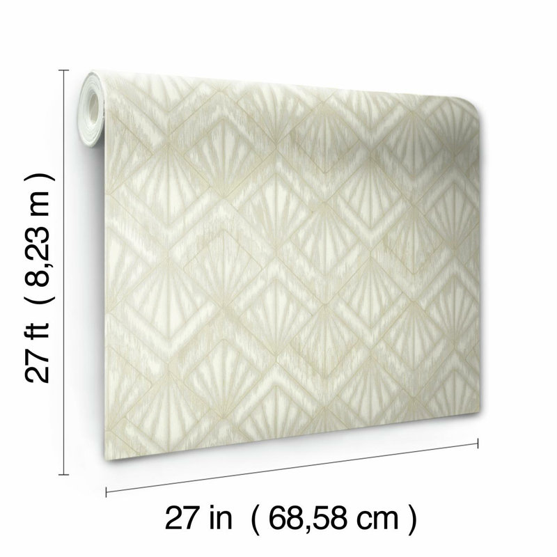 Rouleau de papier peint L 27 pi x l 27 po Shell, Beige