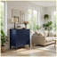 Grande table de bout moderne avec rangement à 32 tiroirs cannelés bleu 32 po-129160731