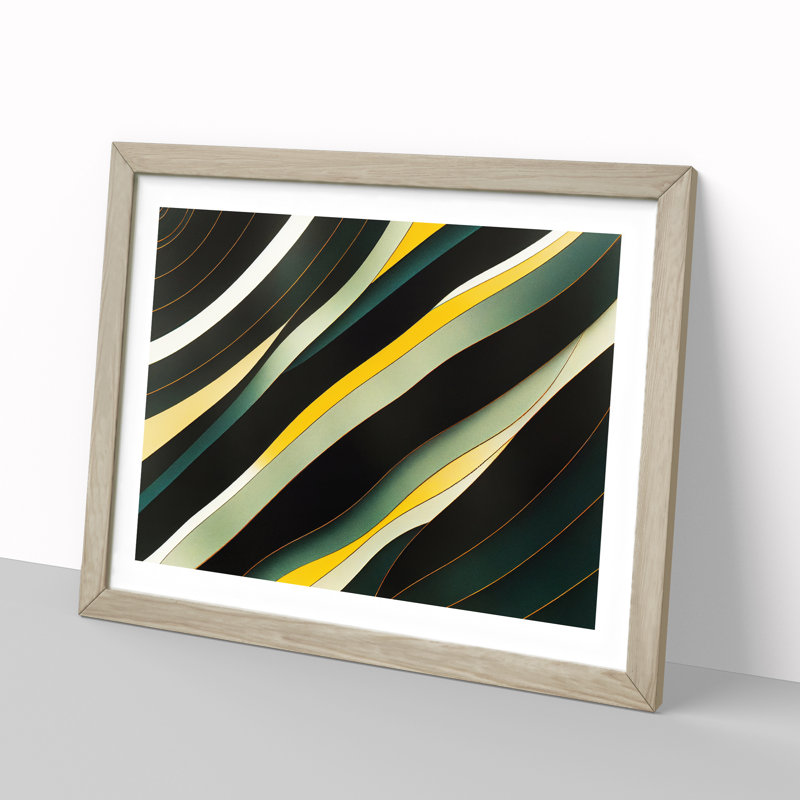 XH1022-7665X Select Abstract - Single Picture Frame Painting, 46cm H x 64cm W x 2cm D, Oak 
