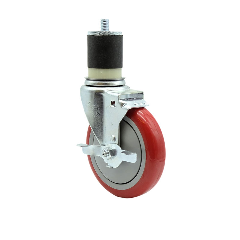 Polyurethane Swivel Expanding Stem Caster with Brake