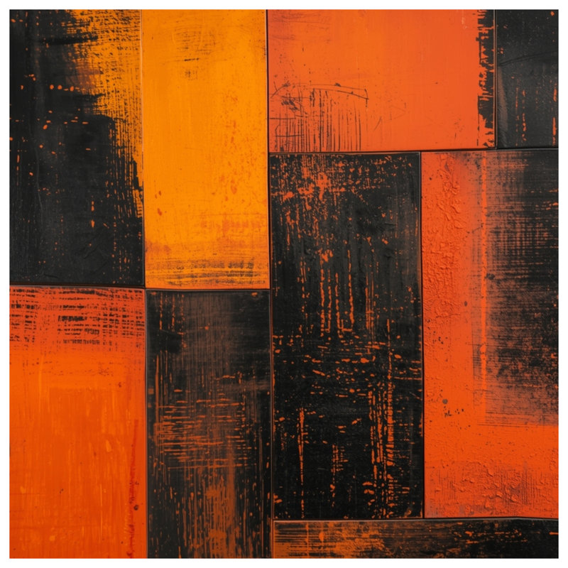 Couvertures orange et noires, L 50 po x H 60 po