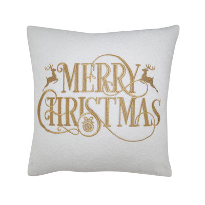 Merry Christmas Filled Throw Pillow