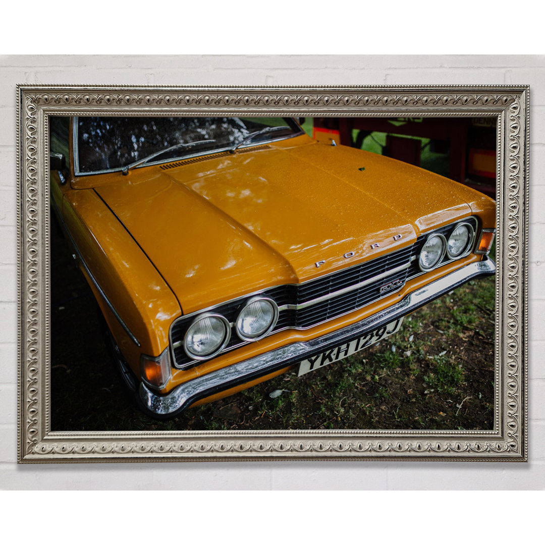 Mean Yellow Classic Car - Einzelner Bilderrahmen Kunstdrucke