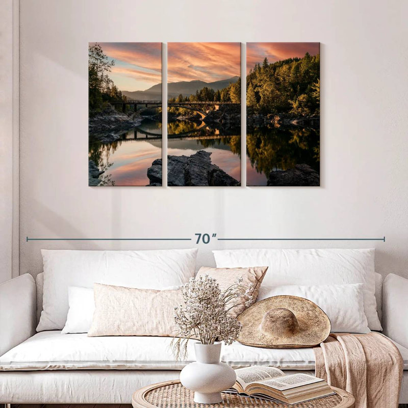 Alvord Belton Bridge At Sunrise, 28" H x 45" W