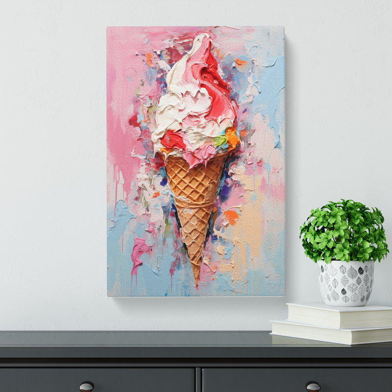 Ice Cream Impressionism No.2 - Wrapped Canvas, 76cm H x 50cm W x 3cm D