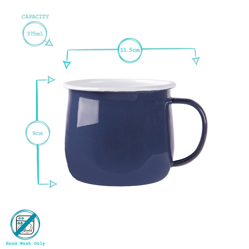 Enamelware Camping Mug, Black/White, 12
