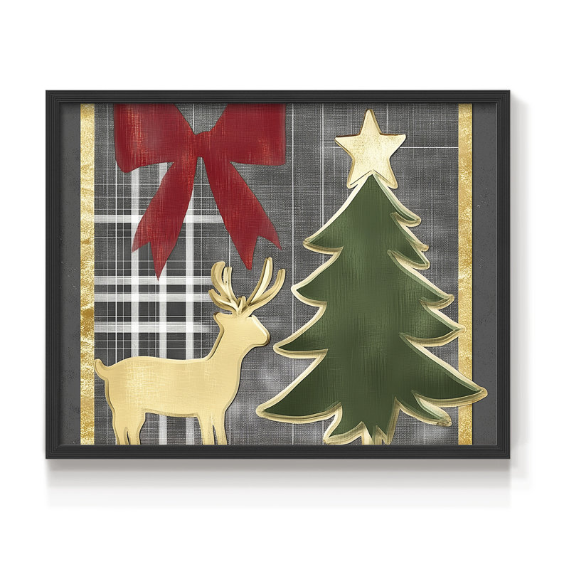 Chirstmas Art-LXIX -Framed Print - Restickable, Noir, noir, noir, noir, H 16 po x l 20 po