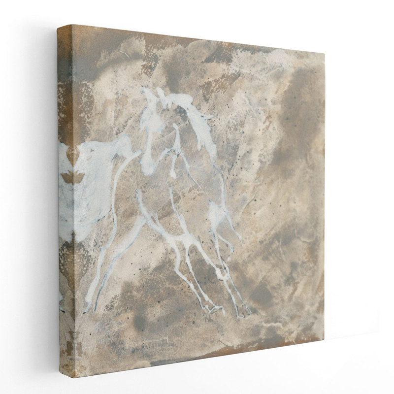 White Horse I - reproduction d'art sur toile, H 24 po x l 24 po