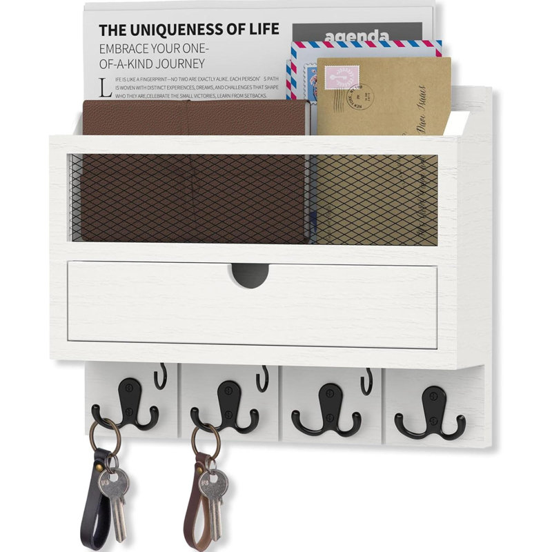 Wood Wall Organizer, White