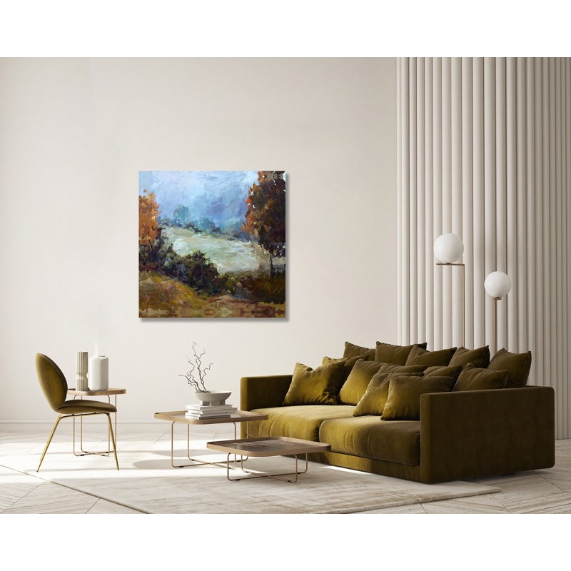 Across The Way - Artist Enhanced Canvas Print, 41.5" H x 41.5" W x 1.75" D, Brown Framed Canvas