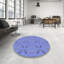 Tapis en laine bleu / rose-1732279025