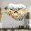 Vert, blanc, pré à la ferme II - nuage floral en métal horloge murale, impression d'horloge murale asymétrique