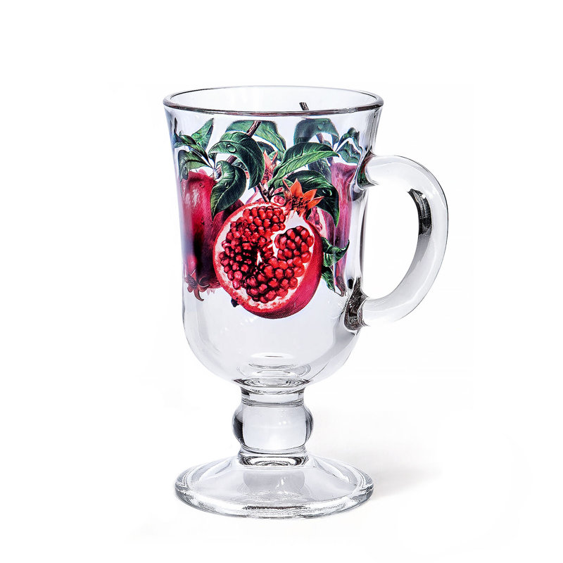 Pomegranate Irish Coffee Glass Mug