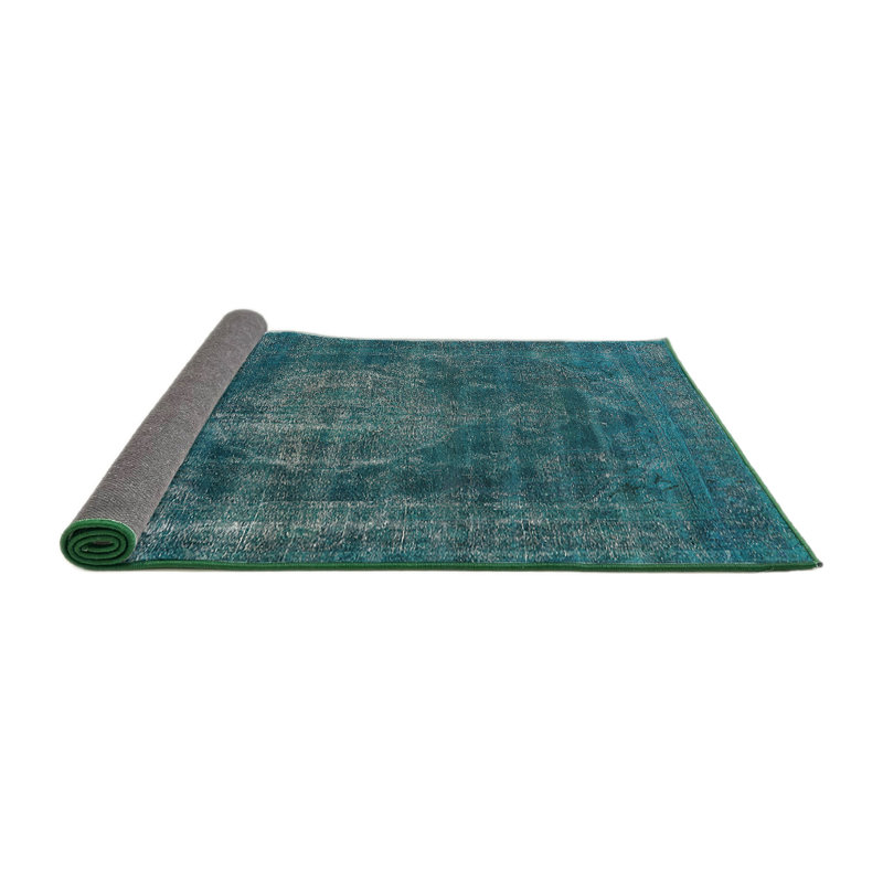 Tapis bleu sarcelle / gris Rockefeller, Carré 4 pi
