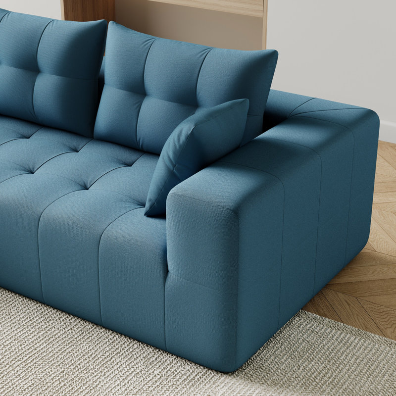 Canapé modulaire 2 pièces Kinkaid, Lin bleu