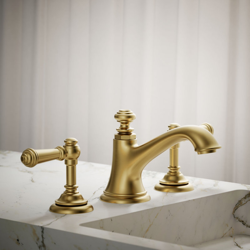 Artifacts® Bathroom Sink Lever Handles, Vibrant Brushed Moderne Brass