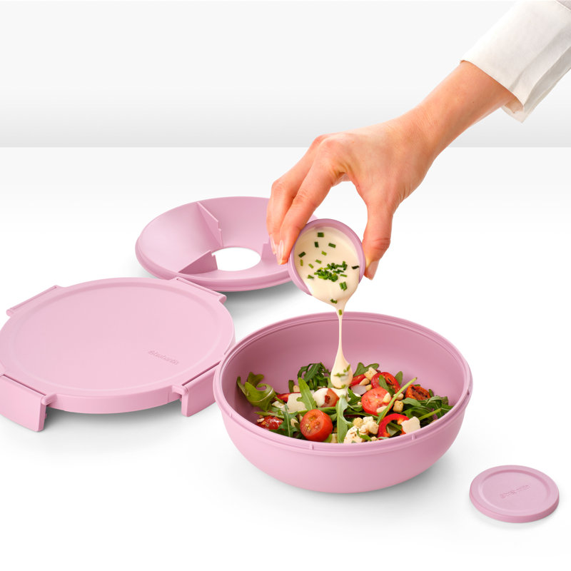 Brabantia Make & Take Salad Bowl, Lilac Pink