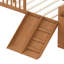 Structure de lit simple avec tablette de rangement, garde-corps plateforme, noyer, glissade et, sans sommier, guide d'assemblage inclus Démontage facile-2064781164