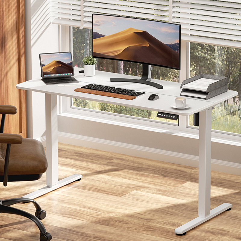 Bureau debout - Bureau à hauteur réglable, H 46,5 po x l 48 po x P 23,6 po, Blanc