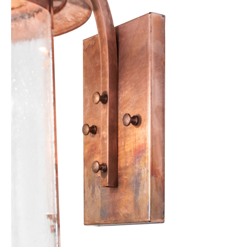 8" Wide Fulton Wall Sconce, 15" H x 8" W x 11" D, Vintage Copper