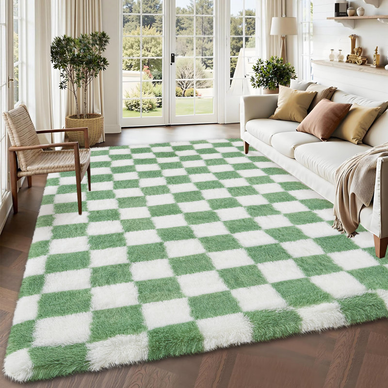 Abstract Rug Checkerboard Area Carpet Machine Washable Non-slip Stain Resistant Rugs for BedroomNurseryLiving RoomHome Office