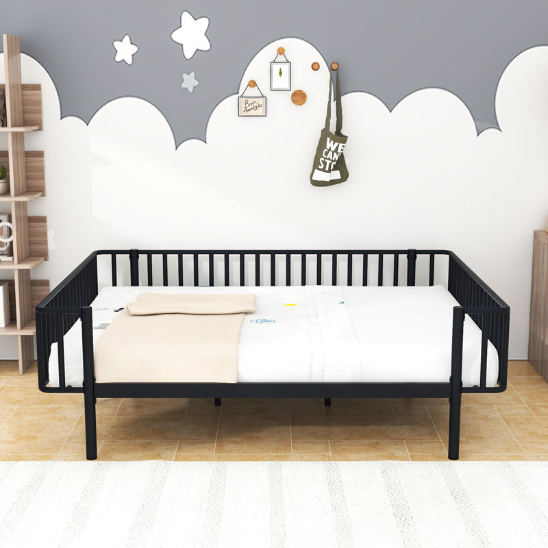 Plateforme en métal avec lattes, Black, Full