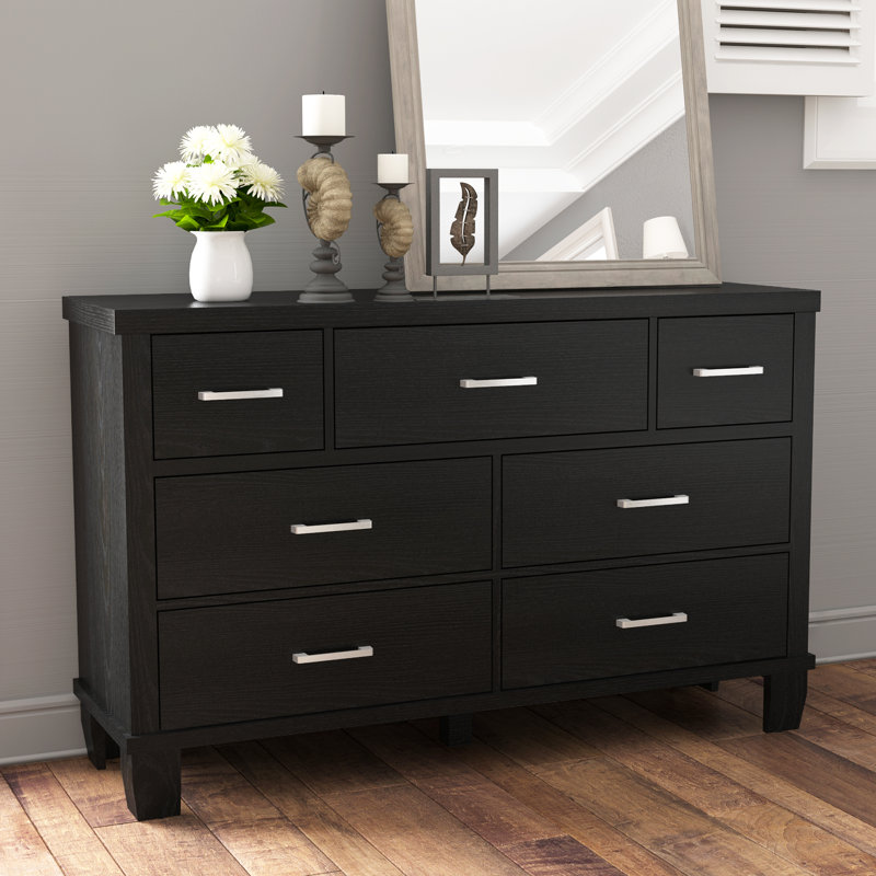 Commode 7 tiroirs Jomary, Noir