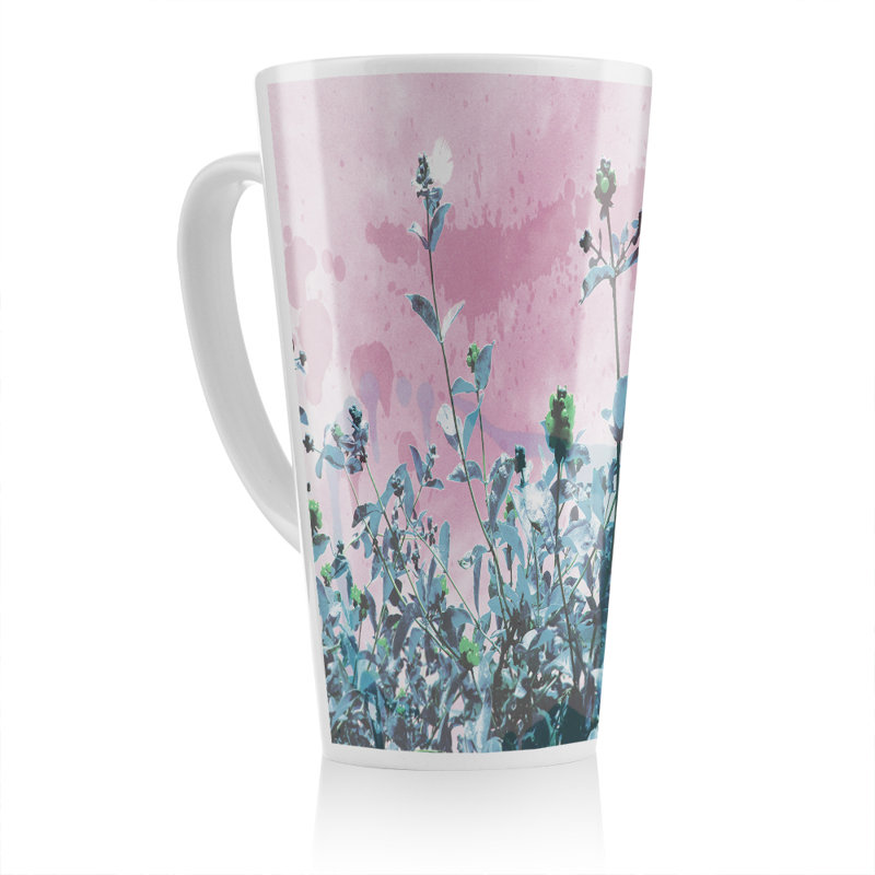 Flowers Latte Mug, Pink/Blue