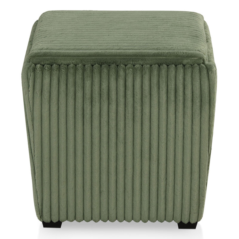 Repose-pieds carré avec rangement, Vert