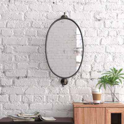 Miroir mural pivotant en métal noir 15 po x 7 po x 29 po