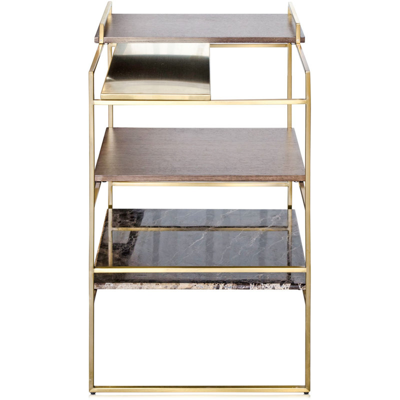 Architect End Table, Brushed Gold