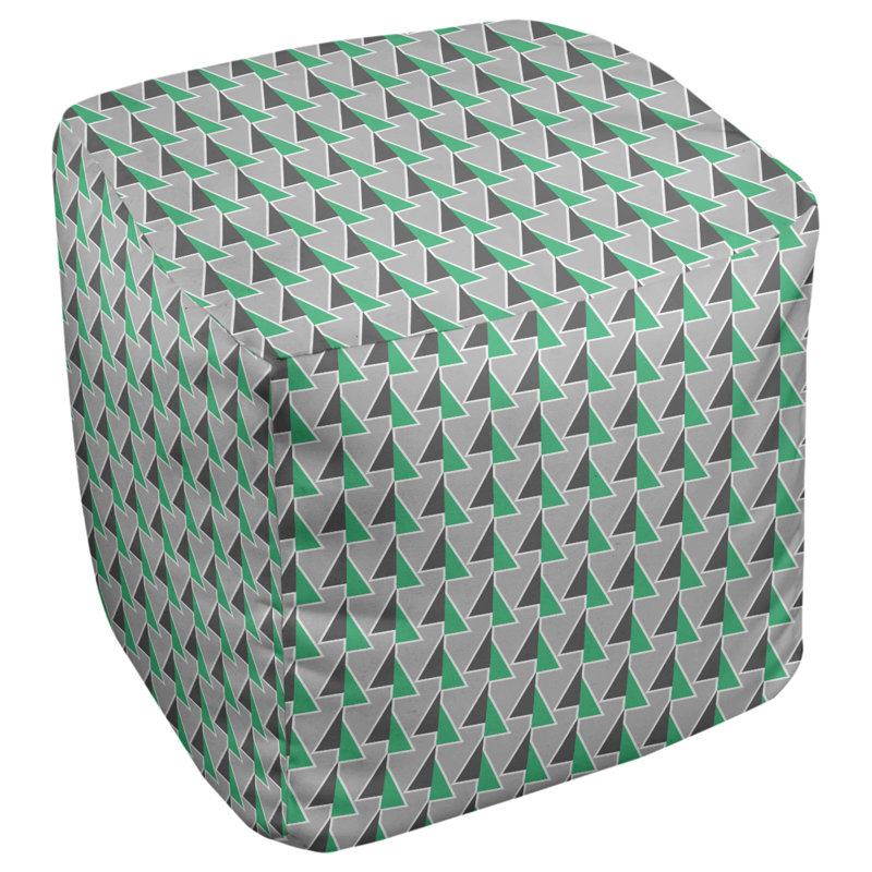 Repose-pieds cube à motif shifted arrows, H 13 po x l 13 po x P 13 po, Vert