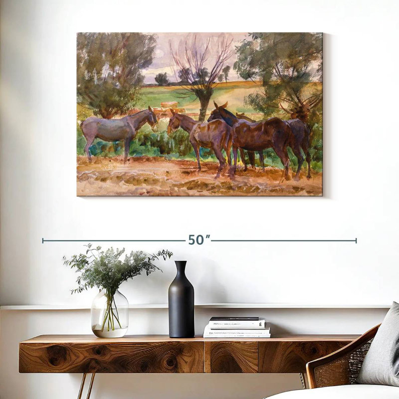 Brampt Mules 1918, 26" H x 39" W