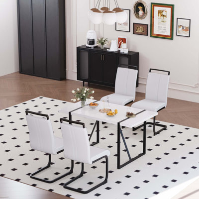 Ensemble de salle à manger rustique en MDF de style moderne, parfait pour les réunions de famille