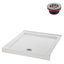 Base de douche d'angle en acrylique Streamline l 36 po x P 36 po, drain inclus