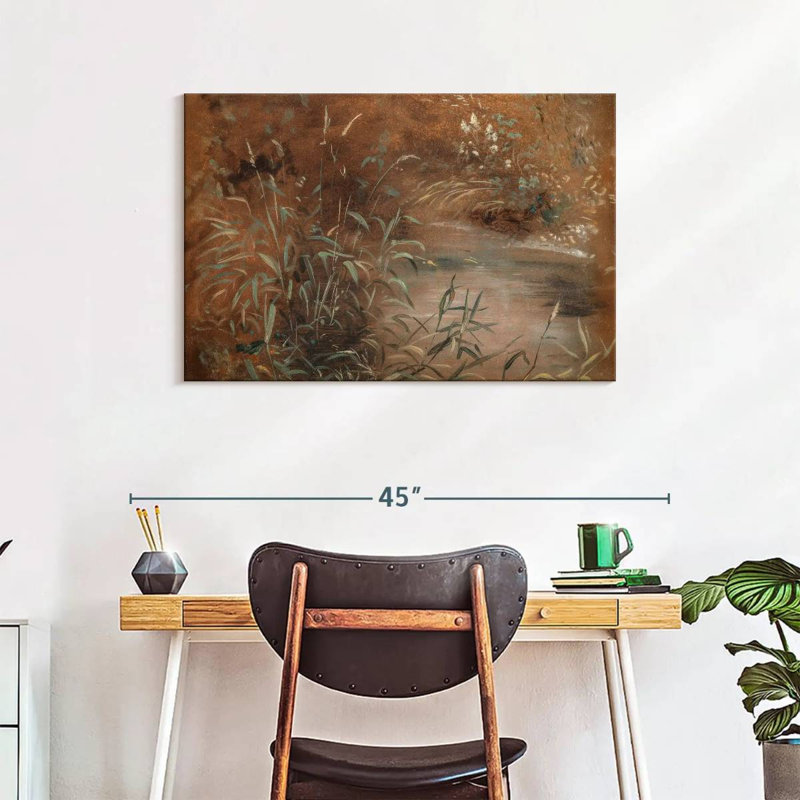 Rushes By A Pool, 24" H x 36" W