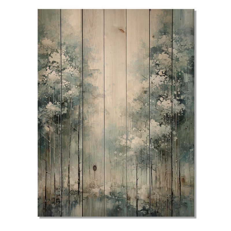 Forêt de pins enchantée I sur bois, H 40 po x l 30 po x P 0,78 po