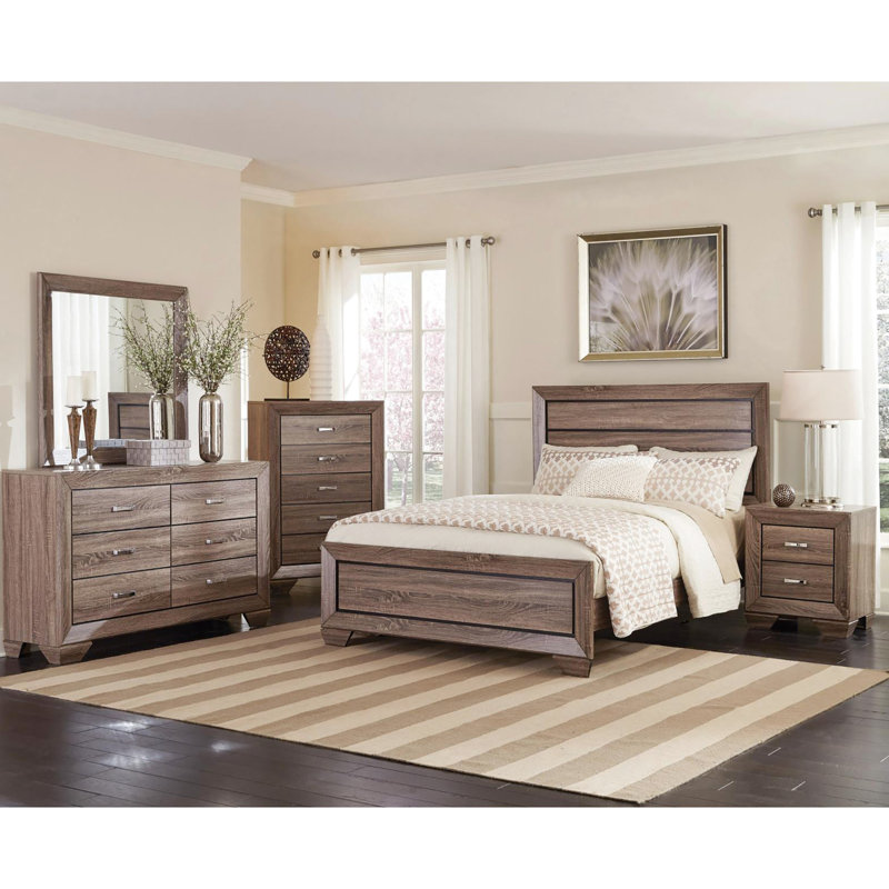 Washed Taupe Queen Panel Bed - Create A Rustic Bedroom Ambiance Size Chic Addition
