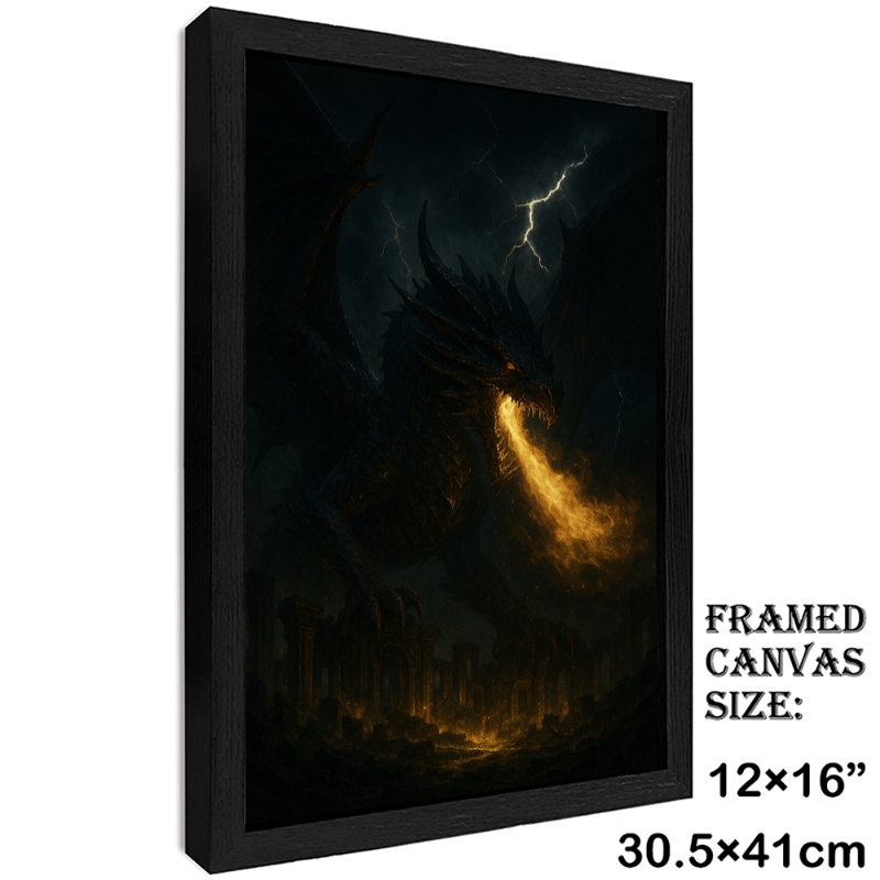 Art encadré noir, fantaisie sombre, cracheur de feu, art rétro, impressions encadrées, H 17 po x l 13 po