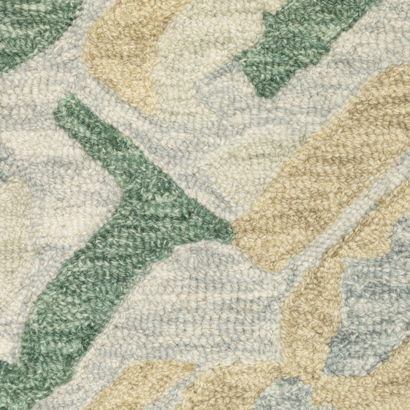 Tapis gris / bleu sarcelle à motif abstrait gravé à la main Renli, Tapis de couloir 2 pi 6 po x 8 pi