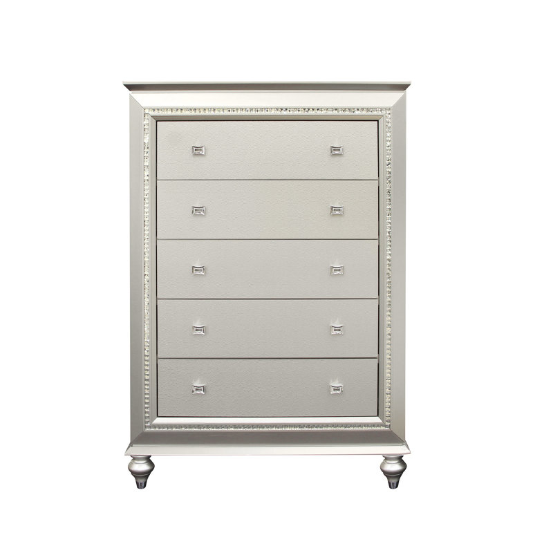 Commode 5 tiroirs Kamaiyah, Champagne