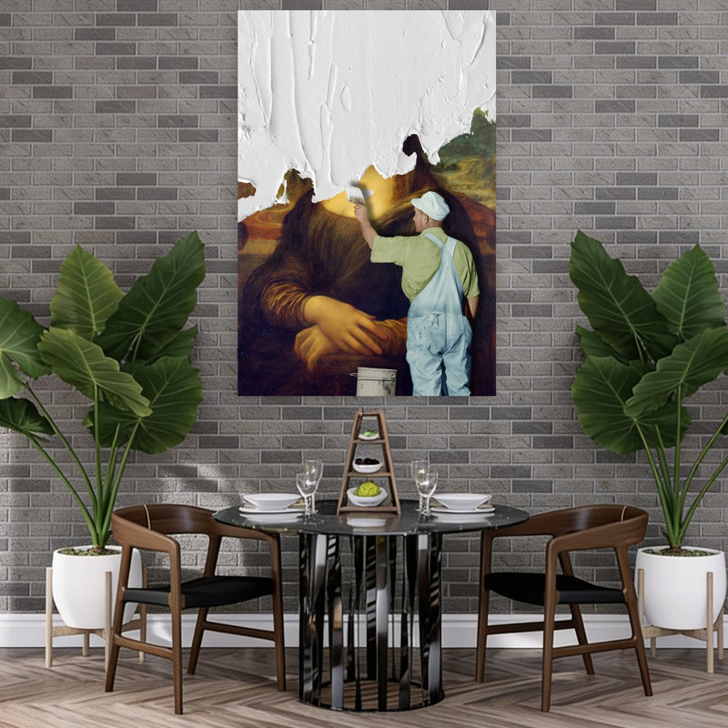 Mona Lisa Reimagined Classic Modern Abstract Wall Art Print, 152.4cm H x 101.6cm W