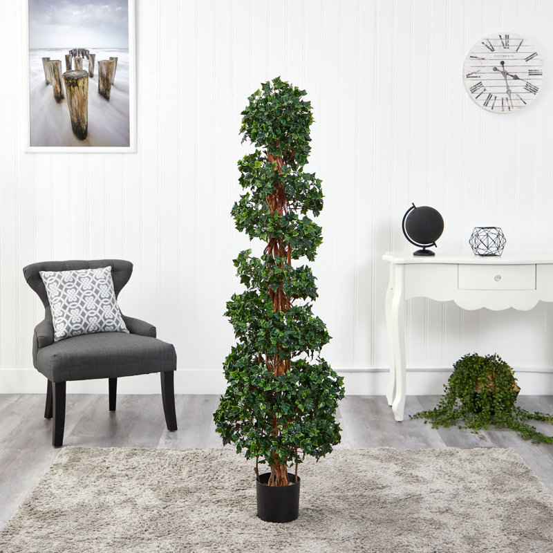 Arbre artificiel topiaire en forme de lierre anglais avec tronc naturel résistant aux rayons UV (intérieur / extérieur)