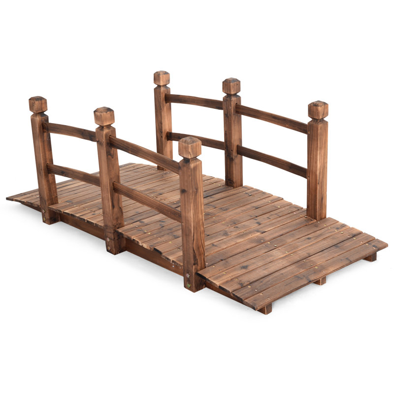 Pont de jardin en bois de sapin massif Halford, Brun