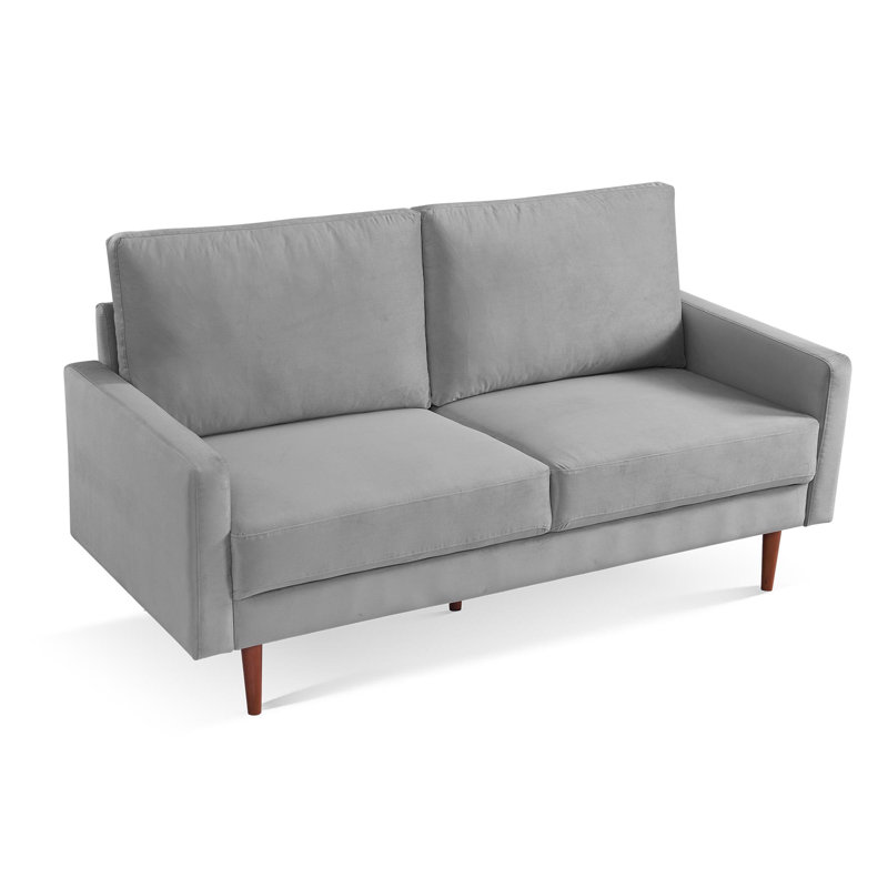 Causeuse rembourrée, 100 % polyester gris, H 36,6 po x l 68,9 po x P 31 po