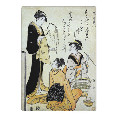 Tempered Glass the Willow Shell by Chobunsai Eishi Chopping Board