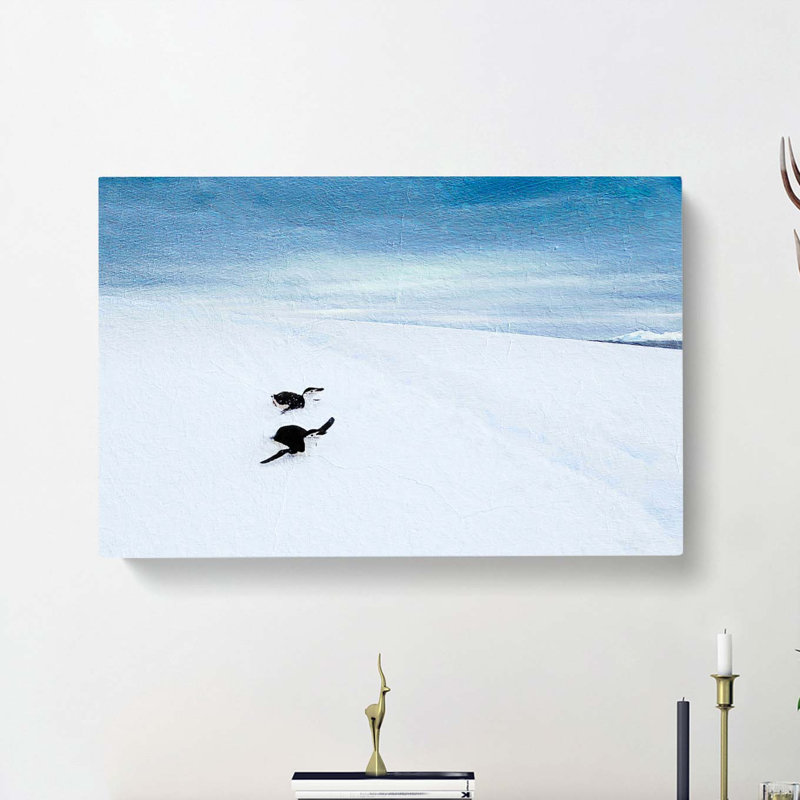 Playing Penguins - Wrapped Canvas, 35cm H x 50cm W x 3cm D