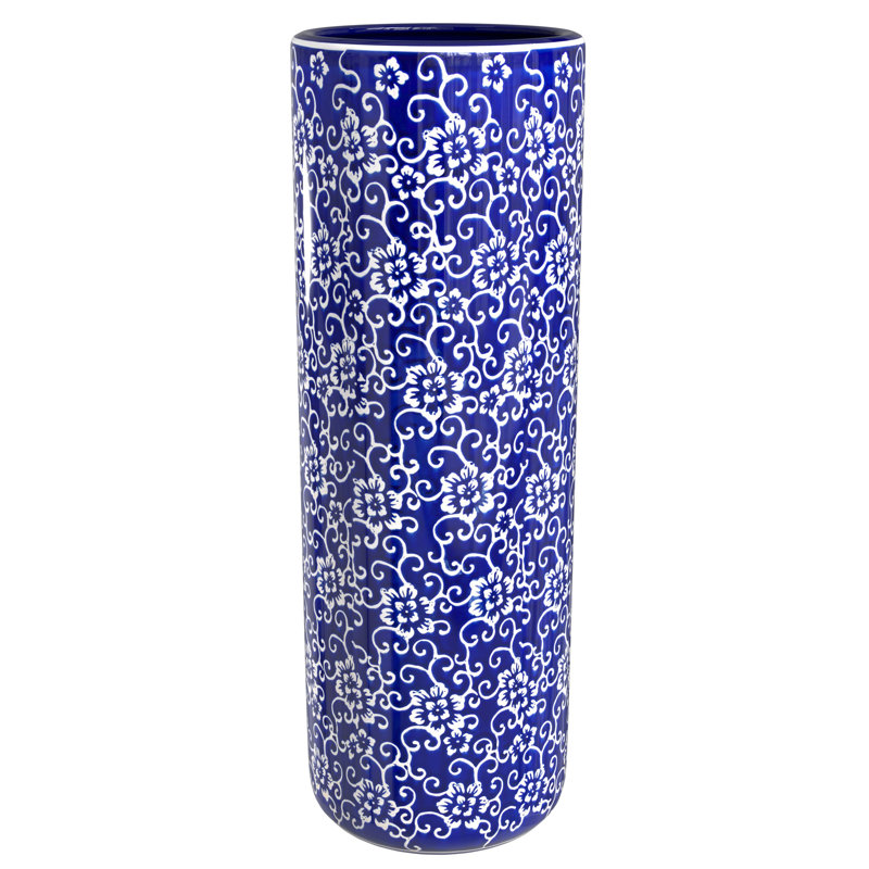 Astou Colorful Modern Umbrella Stand, Blue Floral